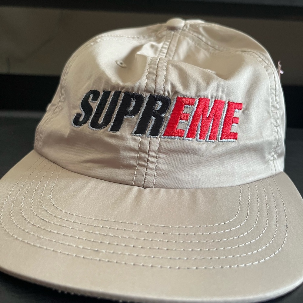 Supreme 2 tone nylon beige cap SS18